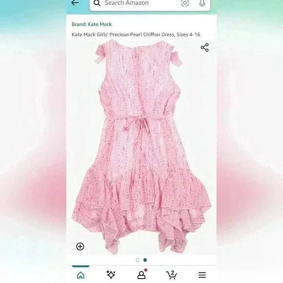 Kate Mack Girls' Precious Pearl Chiffon Dress - Picture 3 of 12